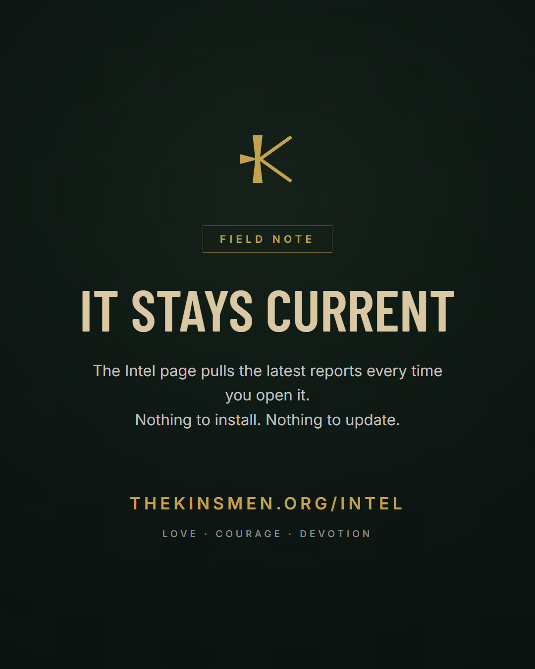 Field note — the Intel page stays current every time you open it